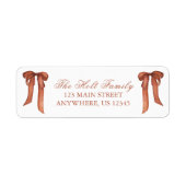 水彩クリスマスカッパーボウ差出人住所 ラベル (正面)