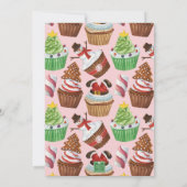 水彩クリスマスカップケ飾ーキのパーティー 招待状 (裏面)