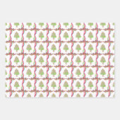 水彩クリスマスカラフル紙吹雪ツリー ラッピングペーパーシート (正面2)