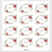 水彩クリスマスカード住所 シール (シート)