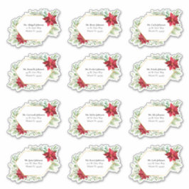 水彩クリスマスカード住所 シール