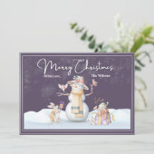 水彩クリスマスカード雪のシーン シーズンカード (スタンド正面)