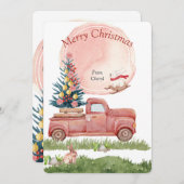 水彩クリスマスカード セーブザデート (正面/裏面)