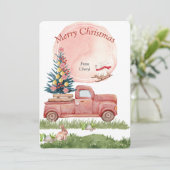 水彩クリスマスカード セーブザデート (スタンド正面)