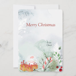 水彩クリスマスカード セーブザデート