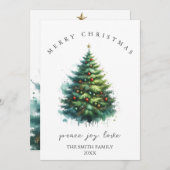 水彩クリスマスカード 招待状 (正面/裏面)