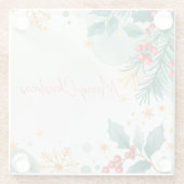 水彩クリスマスガラスコースター - エレガント ガラスコースター (裏面)