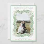 水彩クリスマスガーランドストッキング3枚 シーズンカード (正面)