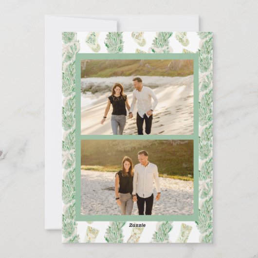 水彩クリスマスガーランドストッキング3枚 シーズンカード (裏面)