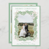 水彩クリスマスガーランドストッキング5枚 シーズンカード (正面/裏面)