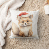 水彩クリスマスキツネ クッション (ブランケット)