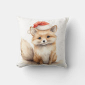 水彩クリスマスキツネ クッション (正面)
