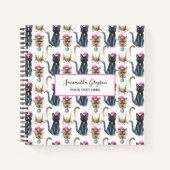 水彩クリスマスキャッツノートブパーソナライズされたック ノートブック (正面)