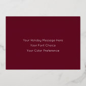 水彩クリスマスキャンドルバーガンディーレッド 箔シーズンカード (裏面)