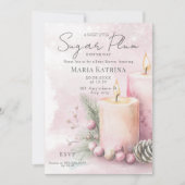 水彩クリスマスキャンドルベビーシャワー 招待状 (正面)