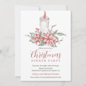 水彩クリスマスキャンドル招待状 招待状 (正面)