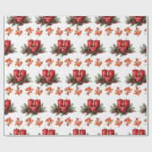 水彩クリスマスキャンドル ラッピングペーパー (フラット)