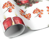 水彩クリスマスキャンドル ラッピングペーパー (ロールコーナー)