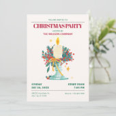 水彩クリスマスキャンドル 招待状 (スタンド正面)