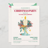 水彩クリスマスキャンドル 招待状 (正面/裏面)