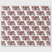 水彩クリスマスキュート格言ホリデー ラッピングペーパー (フラット)