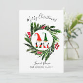 水彩クリスマスキュート格言リース シーズンカード (スタンド正面)