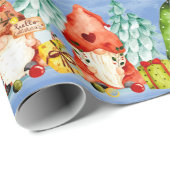 水彩クリスマスキュート格言小妖精や小人 ラッピングペーパー (ロールコーナー)