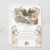 水彩クリスマスギフトラッピングパーティー 招待状 (正面)