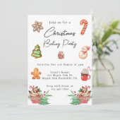 水彩クリスマスクッキーベーキングパーティー 招待状 (スタンド正面)