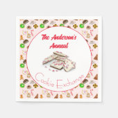 水彩クリスマスクッキー交換 スタンダードカクテルナプキン (正面)