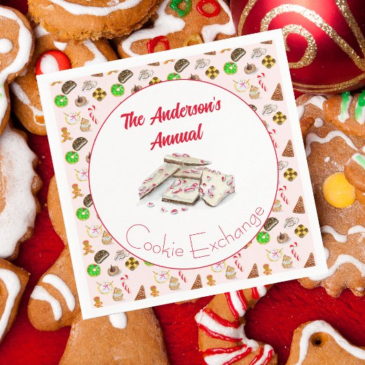 水彩クリスマスクッキー交換 スタンダードカクテルナプキン