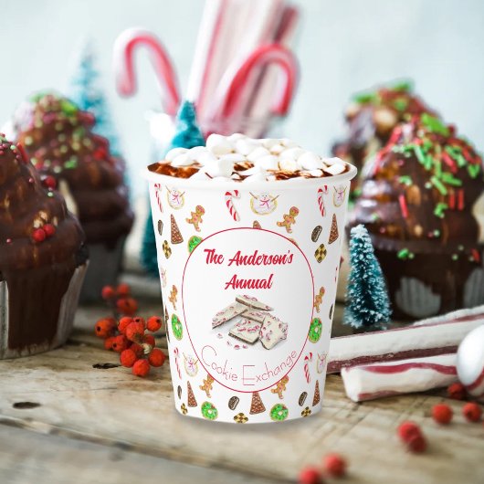 水彩クリスマスクッキー交換 紙コップ