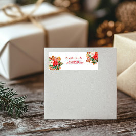 水彩クリスマスクッキー差出人住所ラベル ラベル