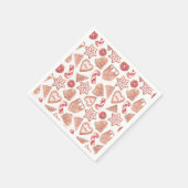 水彩クリスマスクッキー模様ホリデーパーティー スタンダードカクテルナプキン (角)