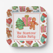 水彩クリスマスクッキー ペーパープレート (正面)