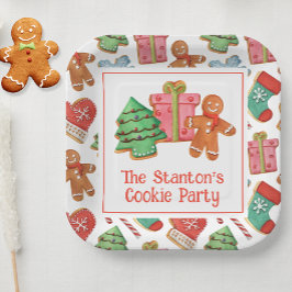 水彩クリスマスクッキー ペーパープレート