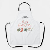 水彩クリスマスクッキー、甘しょを飲む エプロン (正面)