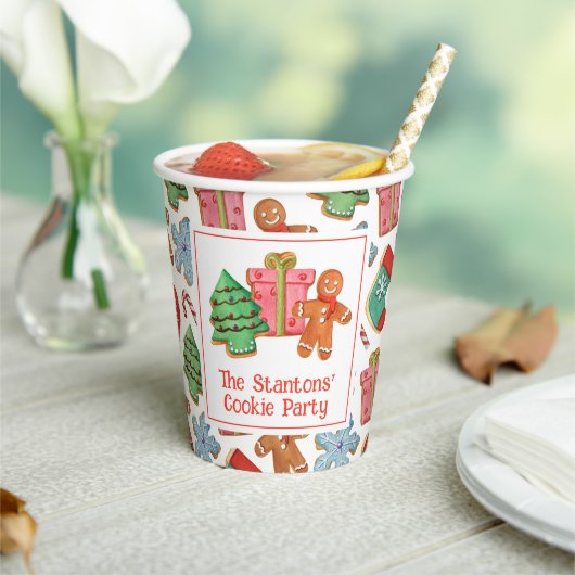 水彩クリスマスクッキー 紙コップ (インサイチュ)