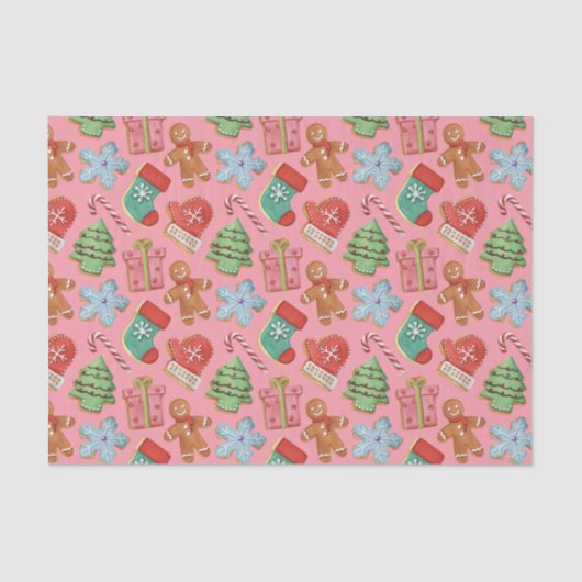 水彩クリスマスクッキー 薄葉紙 (正面)