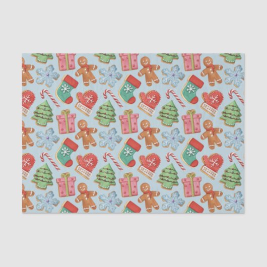 水彩クリスマスクッキー 薄葉紙 (正面)