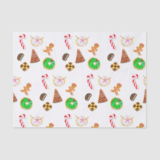 水彩クリスマスクッキー 薄葉紙 (正面)