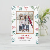 水彩クリスマスグリーンのフレーム写真 シーズンカード (スタンド正面)