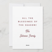 水彩クリスマスグリーンパーソナライズされたリー シーズンカード (裏面)