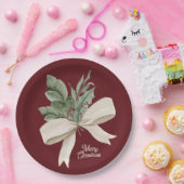 水彩クリスマスグリーンパーソナライズされた ペーパープレート (パーティー)