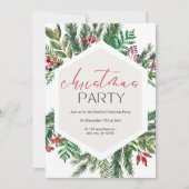 水彩クリスマスグリーンパーティー 招待状 (正面)
