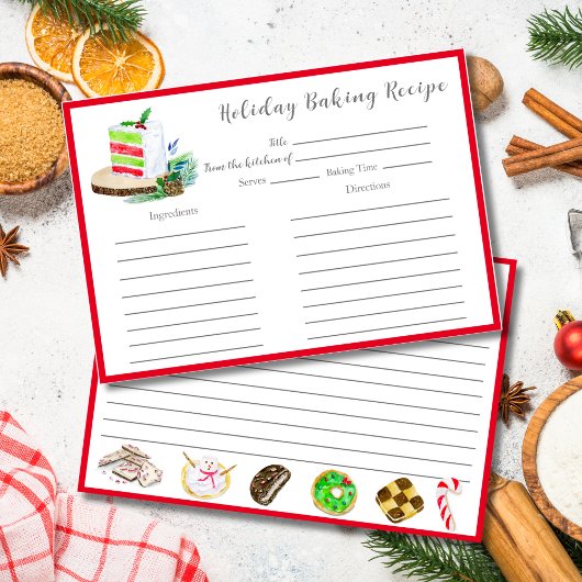 水彩クリスマスケーキベーキングホリデーエクスチェンジ テーブルナンバー