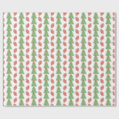 水彩クリスマスサッカーツリー ラッピングペーパー (フラット)