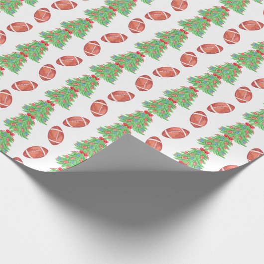 水彩クリスマスサッカーツリー ラッピングペーパー (角)