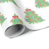 水彩クリスマスサッカーツリー ラッピングペーパー (ロールコーナー)