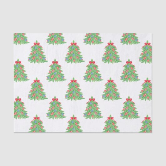 水彩クリスマスサッカーツリー 薄葉紙 (正面)